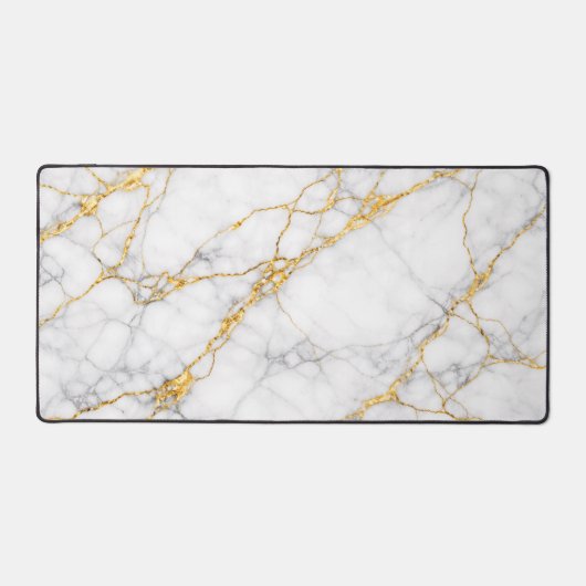 Kintsugi Marble Gold Fracture Luxury Desk Mat デスクマット (正面)