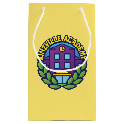 Kinzvilleアカデミーのロゴ スモールペーパーバッグ (裏面)