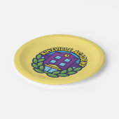 Kinzvilleアカデミーのロゴ ペーパープレート (アングル)