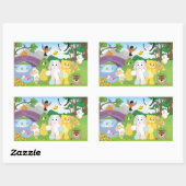 Kinzville公園の春のお祝い 長方形シール (シート)