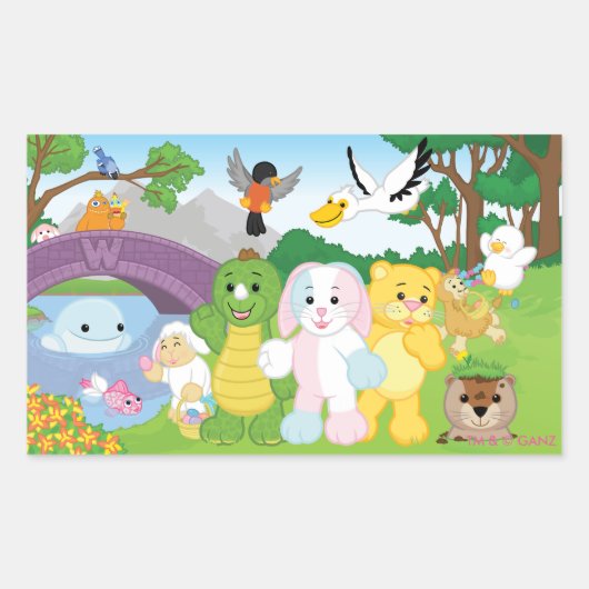 Kinzville公園の春のお祝い 長方形シール (正面)