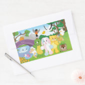 Kinzville公園の春のお祝い 長方形シール (封筒)