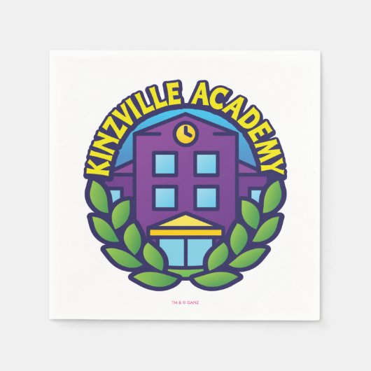 Kinzville Academyロゴ スタンダードカクテルナプキン (正面)