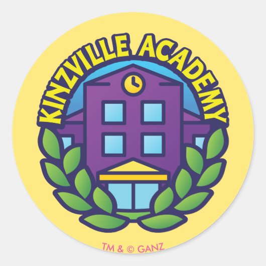 Kinzville Academyロゴ ラウンドシール (正面)