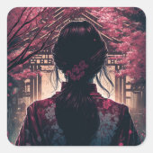 Kira Kirschblüten - Aufkleber スクエアシール (正面)