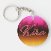 Kira Vorname Name golden pink Schlüsselanhänger キーホルダー (正面)