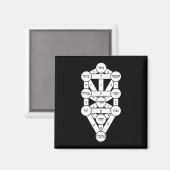 Kircher Tree of Life in Hebrew on Black マグネット (正面/裏面)
