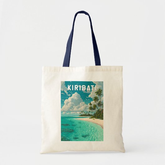 Kiribati Illustration Travel Art Vintage トートバッグ (正面)