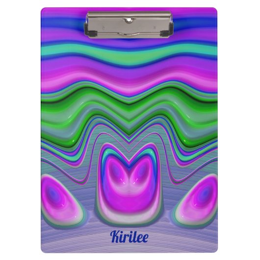 KIRILEE to 3D!ピンク、紫、緑、青 クリップボード (正面)