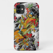 Kirinの日本のな入れ墨の芸術の水彩画の絵画 Case-Mate iPhoneケース (裏面)