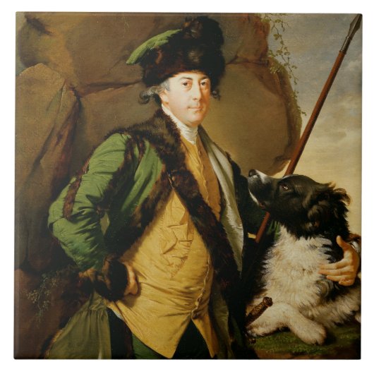 Kirklington (1731-81年)のジョンWhethamのポートレート タイル (正面)