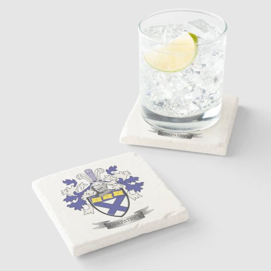 Kirkpatrickの家紋の紋章付き外衣 ストーンコースター (横)