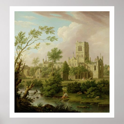 Kirkstall Abbey, Yorkshire, 1747 (キャンバス油) ポスター (正面)