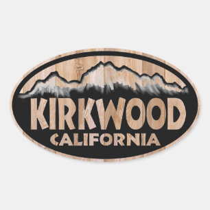 Kirkwoodカリフォルニアの木製の印の楕円形のステッカー 楕円形シール