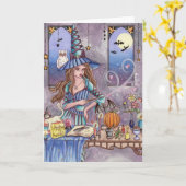 Kirra - Witch, Cat and Owl Card カード (黄色い花)