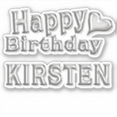 Kirsten Happy Birthday silver Aufkleber Sticker シール (正面)