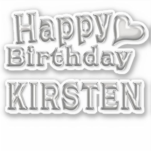 Kirsten Happy Birthday silver Aufkleber Sticker シール (正面)