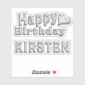 Kirsten Happy Birthday silver Aufkleber Sticker シール (シート)