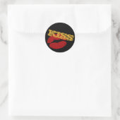 KISSステッカー、赤い唇 - 愛 / パーティー カスタム ラウンドシール (バッグ)