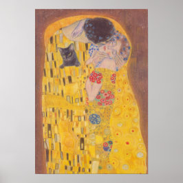 Kiss and cat Gustav Klimt ポスター