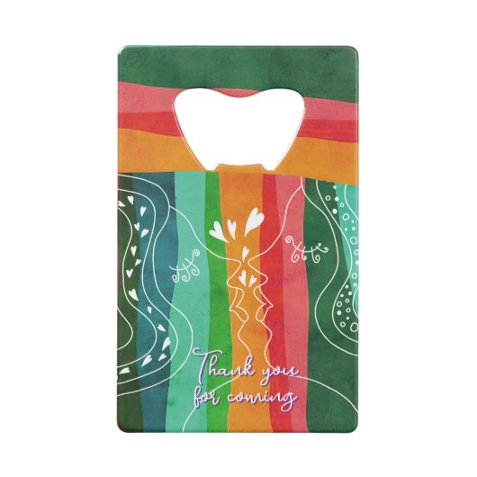 "Kiss and hearts" of gay love women クレジットカード栓抜き (正面)