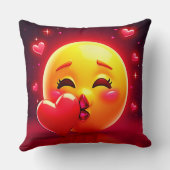 Kiss Emoji: Love and Hearts Art クッション (裏面)