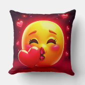 Kiss Emoji: Love and Hearts Art クッション (正面)