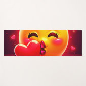 Kiss Emoji: Love and Hearts Art ヨガマット (正面(横))