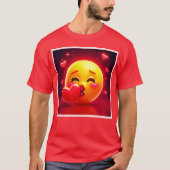 Kiss Emoji: Love and Hearts Art Tシャツ (正面)