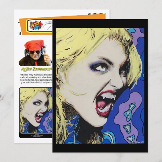 ‘Kiss Hard’ Painting on a Small-Scale Print  招待状 (正面/裏面)