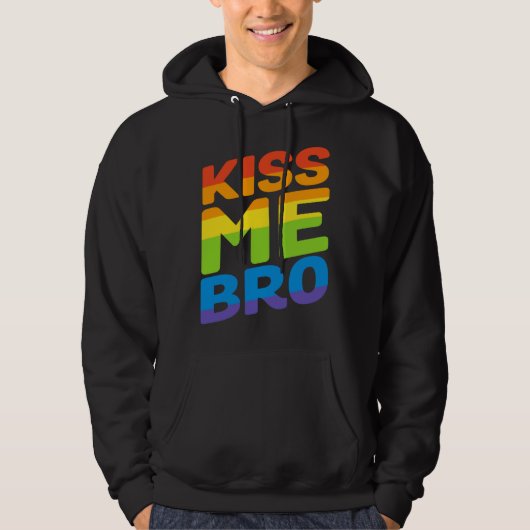 Kiss Me Bro Rainbow Flag  Gay Pride LGBT パーカ (正面)