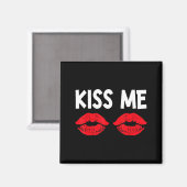 Kiss Me Funny Couples Tee Valentine's Day Couple M マグネット (正面/裏面)
