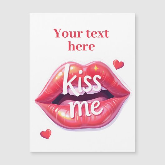 Kiss Me Glossy Red Lips Art Illustration (正面)