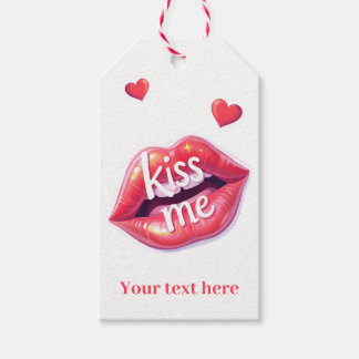 Kiss Me Glossy Red Lips Art Illustration ギフトタグ