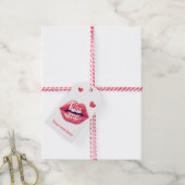 Kiss Me Glossy Red Lips Art Illustration ギフトタグ (より糸付き)