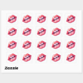Kiss Me Glossy Red Lips Art Illustration スクエアシール (シート)