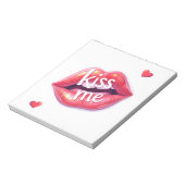 Kiss Me Glossy Red Lips Art Illustration ノートパッド (回転)