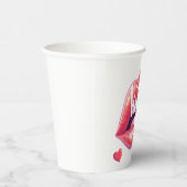 Kiss Me Glossy Red Lips Art Illustration 紙コップ (右)