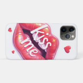 Kiss Me Glossy Red Lips Art Illustration Case-Mate iPhoneケース (裏面(横))