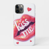 Kiss Me Glossy Red Lips Art Illustration Case-Mate iPhoneケース (裏)