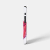 Kiss Me Glossy Red Lips Art Illustration iPhoneケース (左側面)