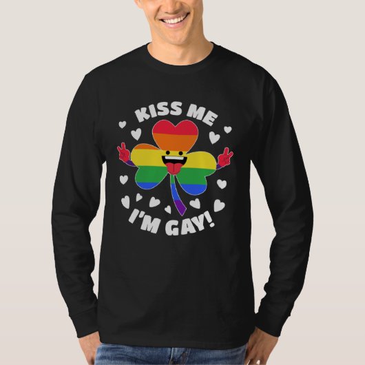 Kiss Me I m Gay St Patricku2019s Day Pride LGBT Hi Tシャツ (正面)