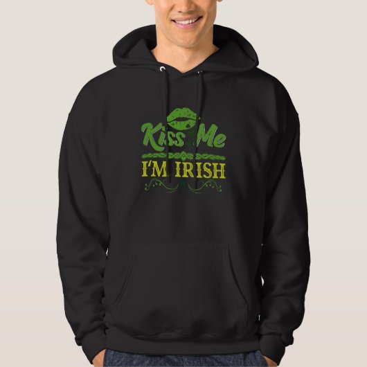 Kiss Me I´m Irish Shamrock St Patrick s Day  1 パーカ (正面)
