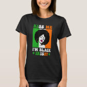 Kiss Me I'm Black Irish St Patricks Day Black Wome Tシャツ (正面)