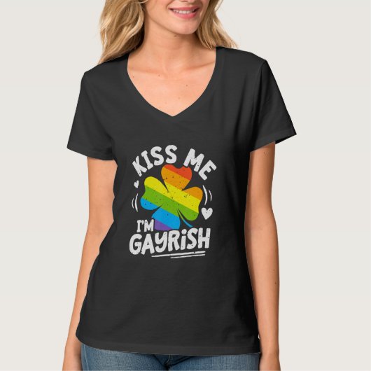 Kiss Me I'm Gayrish St Patrick's Day Gay Prides Sh Tシャツ (正面)