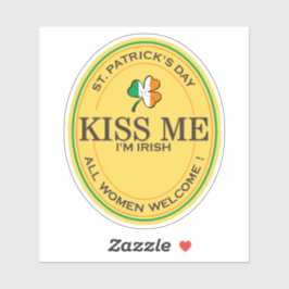 Kiss me I'm Irish - all women welcome! シール