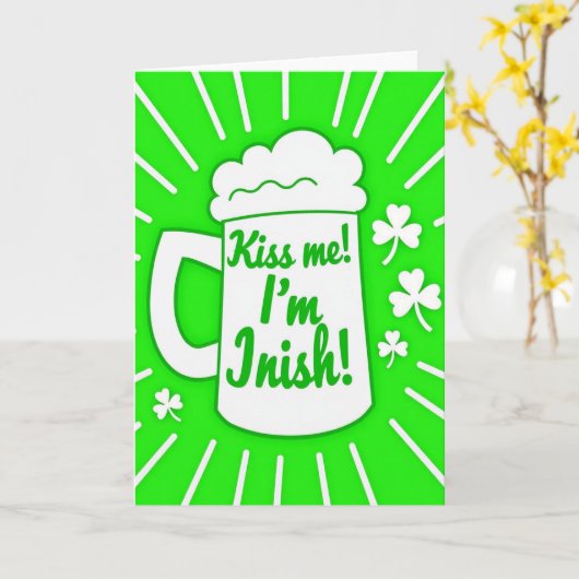 Kiss Me Im Irish Beer Card カード (黄色い花)