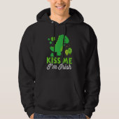 Kiss me I'm irish cute dinosaur t-rex St Patricks  パーカ (正面)