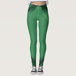 Kiss Me I'm Irish Green Geometric Activewear レギンス