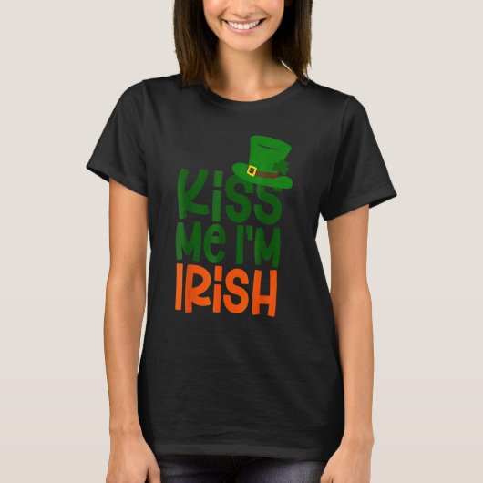 Kiss Me I'm Irish Leprechaun Hat St Patricks Day Tシャツ (正面)